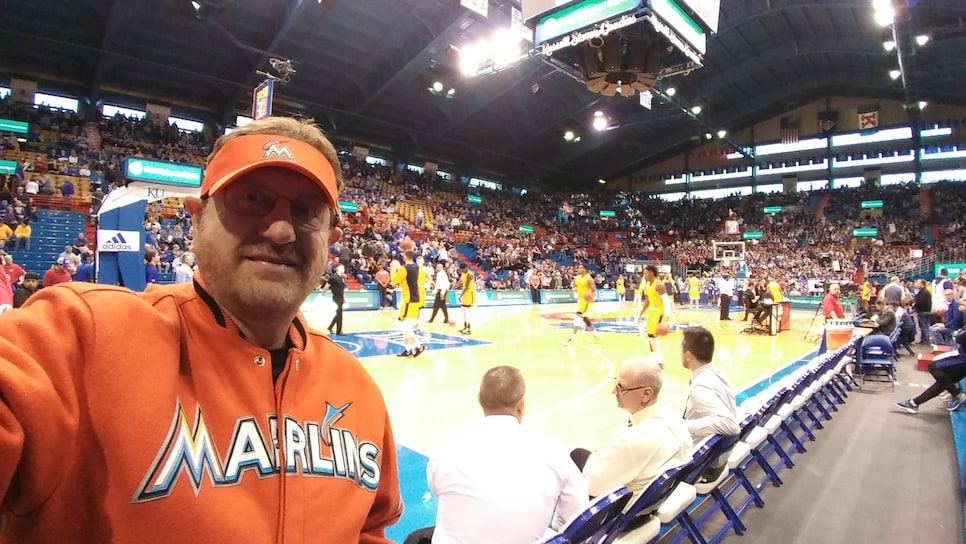 Man in marlins jersey at baseball clearance games